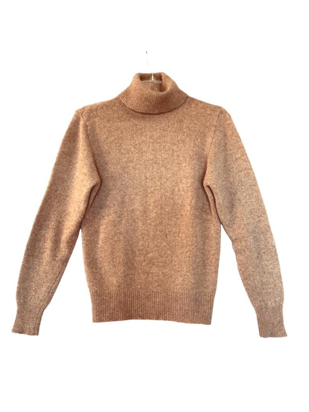 Cashmere Turtleneck Sweater Women's M Tan Vintage 90s Neiman Marcus Quiet Luxury - Picture 3 of 9